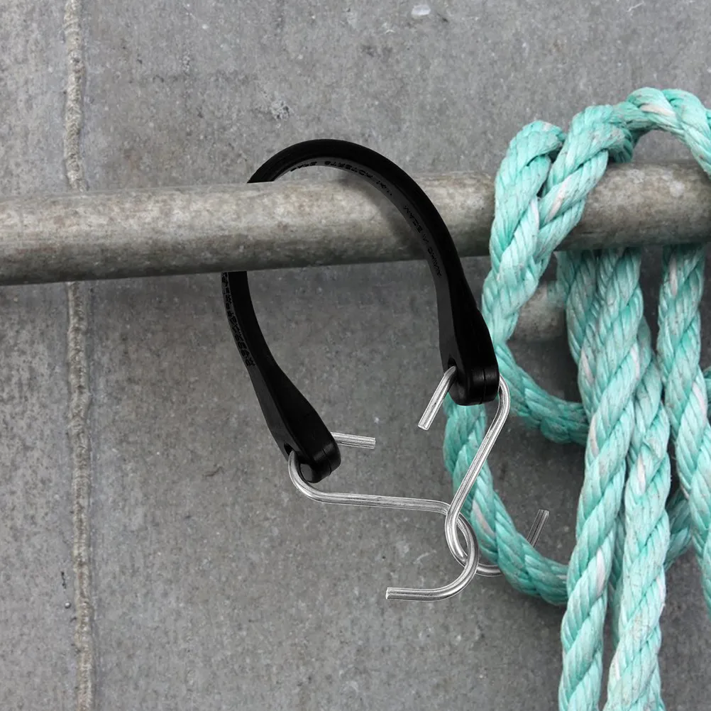 Heavy Duty Rubber Bungee Cord with Hooks Elastic Tie Down Strap for Trucks Trailers Rvs Cargo Rubber Strap Flat Bungee Cord