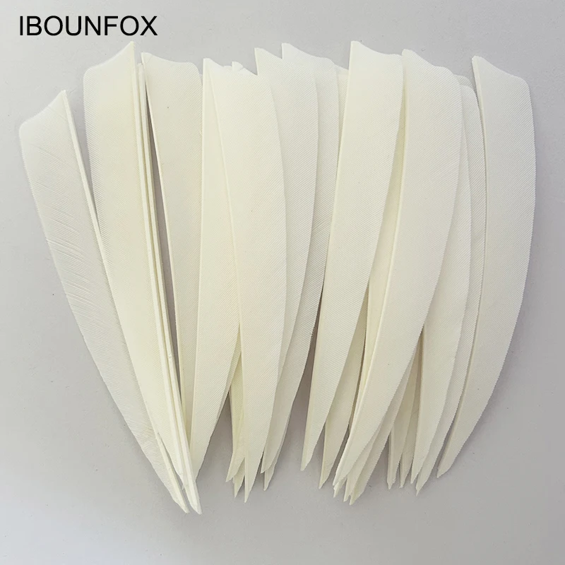 50Pcs White Arrow Feathers 2/3/4/5 Inch Turkey Feather Fletching Archery Feathers Fletches RW for DIY Hunting Bow Accessories