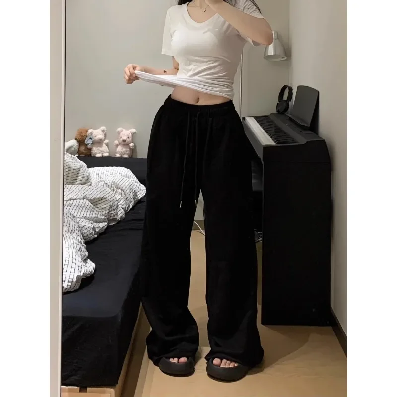 Grey Sweatpants Wide Leg Pants Women Casual Oversize Sports Trousers Korean Fashion Streetwear Vintage Straight Joggers