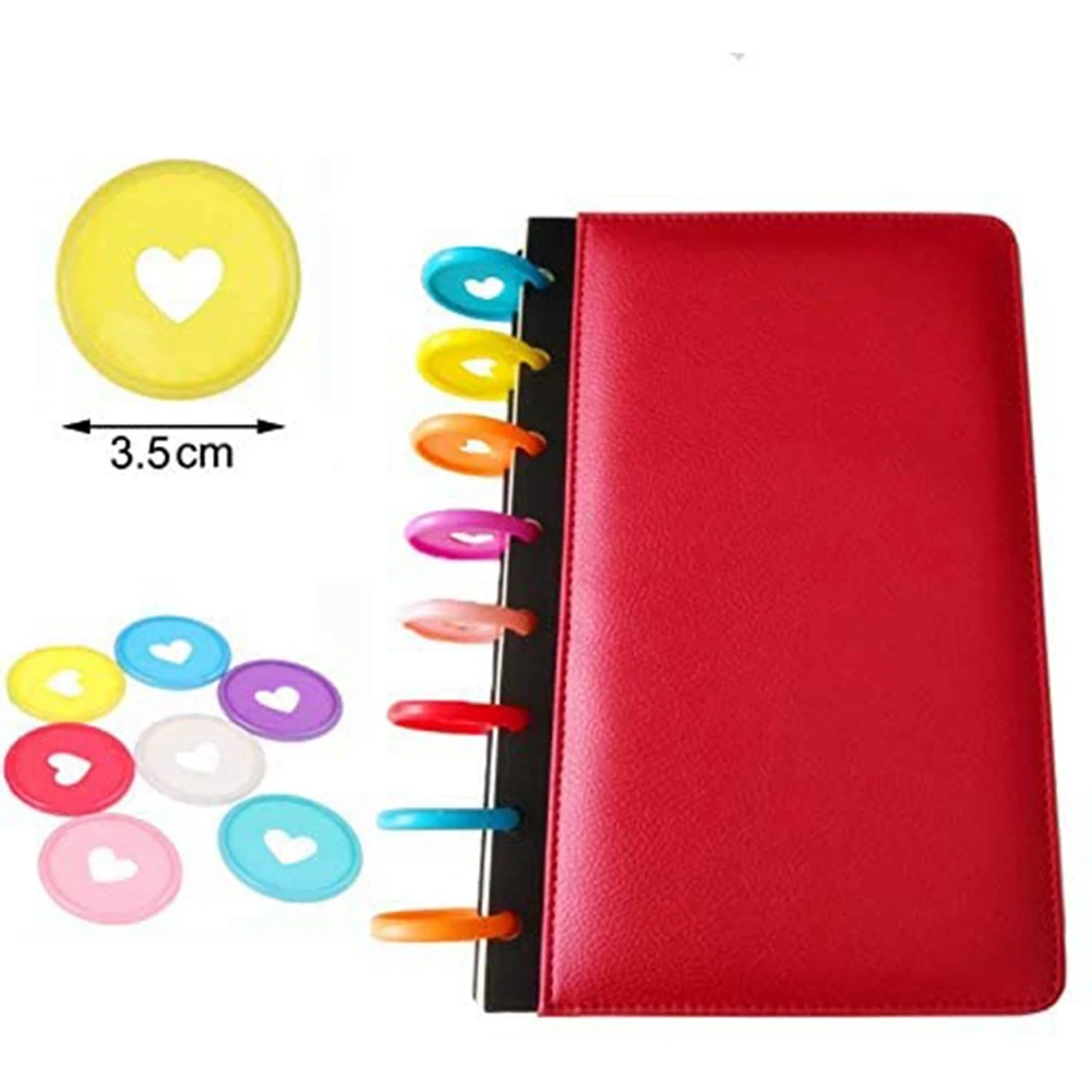 แผ่นพลาสติก60แผ่นสำหรับแผ่นหลวม, 6สี, แผ่นดิสก์ขยายวงแหวนประสานหัวใจสำหรับหน้าเพิ่มเติม