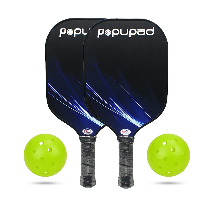 Popupad Pickleball Paddle Sets With 2 Balls 2 Paddle Breathable Grip Pro Glass Fiber Sports Pickleball Paddle Sets Free Shipping