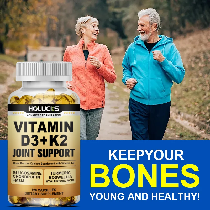 Vitamin D3 K2 Complex Supplement, Joint Support, for Bone, Teeth, Muscle Health, Immune Boost, Hair, Skin, Nails Care