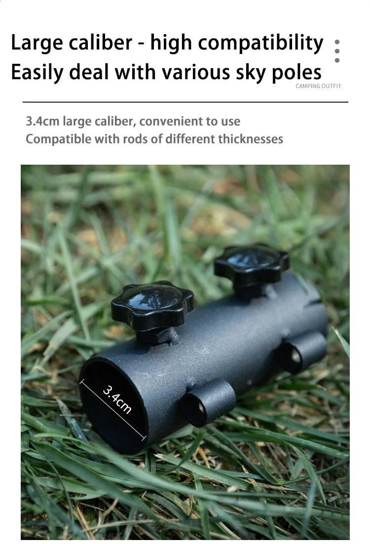 1 Stück Verstellbarer Zeltstangenhalter für Outdoor-Camping, Großdurchmesser-Halterung, Campingzelt-Zubehör, Stangenbefestigungsrohr-Basis – Detail 9