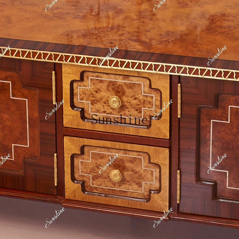 TV cabinet British pure copper neoclassical living room audio-visual film and television cabinet