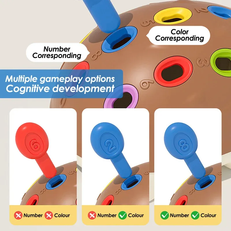 لعبة مطابقة الألوان الرقمية للأطفال على شكل قنفذ لعبة مطابقة الألوان الرقمية للأطفال