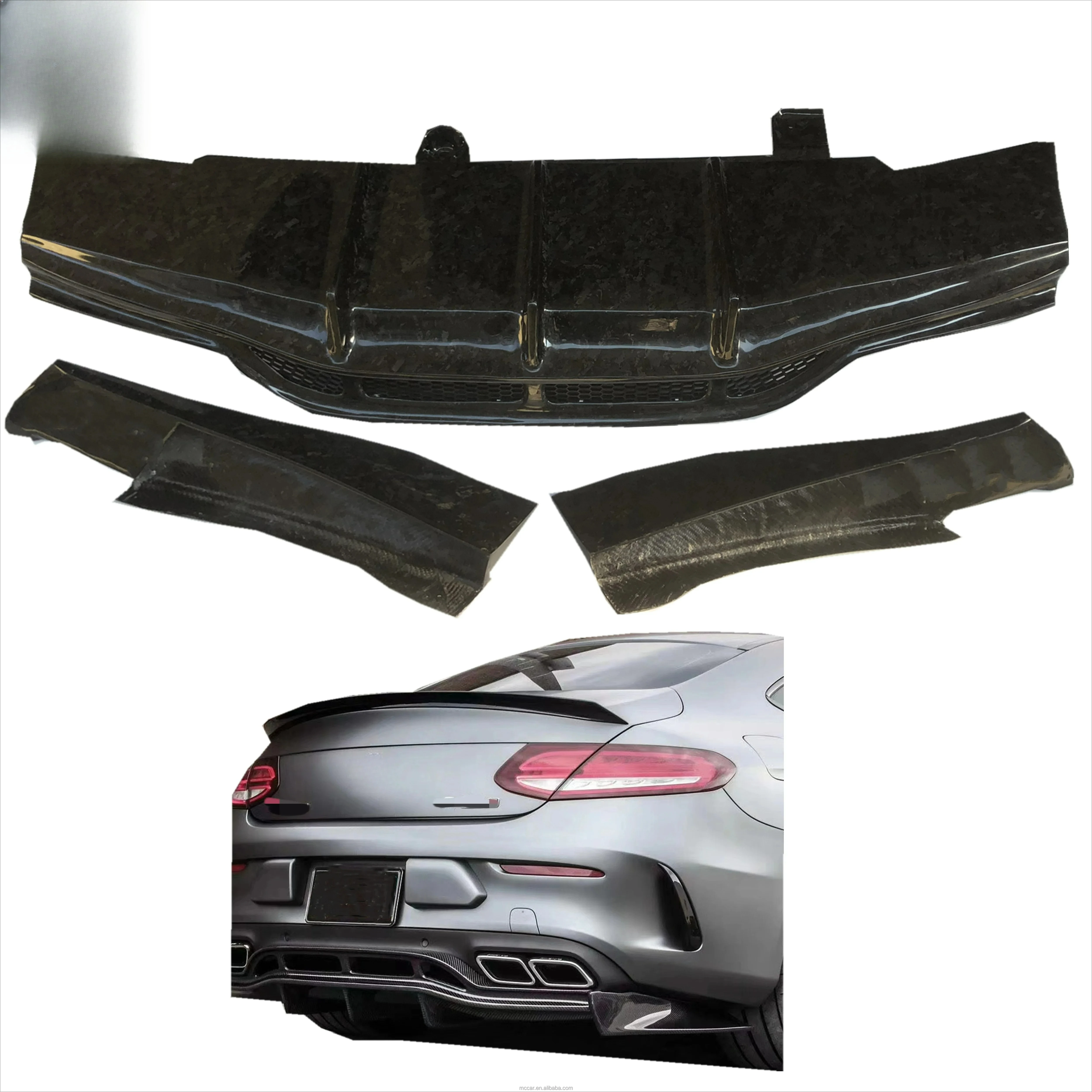 

W205 C63 AMGC0UPE PSM Carbon Fiber Diffuser Bumper Rear Separator