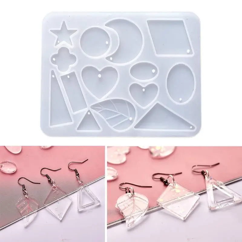 HX6D Shiny Glossy Tear Drop Earrings Mold Resin Silicone Keychain Mold Earring Casting Mold for Girl Fashion Jewellery