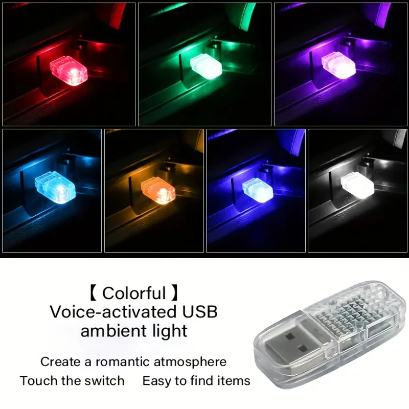Usb Touch Light Usb Socket Touch To Light Up Seven Color Cycle Gradient Easy To Use Enhance The Atmosphere Inside The Car