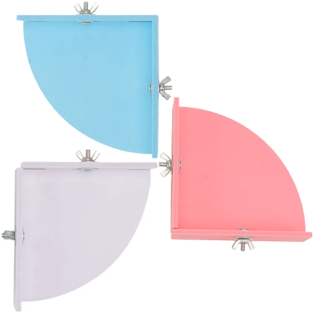

3 Pcs Hamster Platform Cage Toy White Triangular Perch Jumping Board Pet House Accessories Pvc Climbing Sturdy Safe