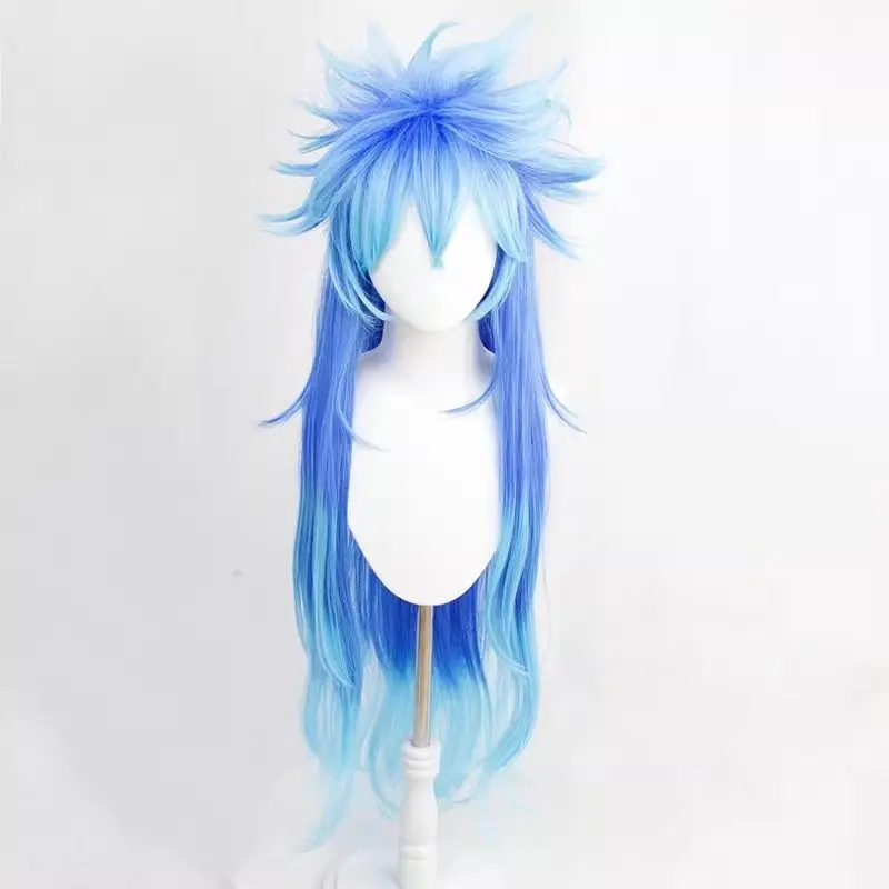 Anime Game Twisted Wonderland Idia shroud Cosplay Wig 120cm Long Gradient Blue Hair Men Women Halloween Party Roleplay Accessory
