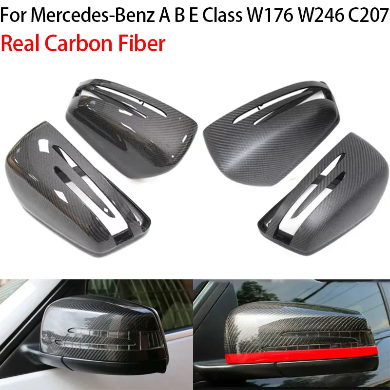 Carbon Fiber For 2009-2019 Mercedes-Benz A B E Class W176 W246 C207 Car Rearview Side Mirror Cover Add on/Replacement Style