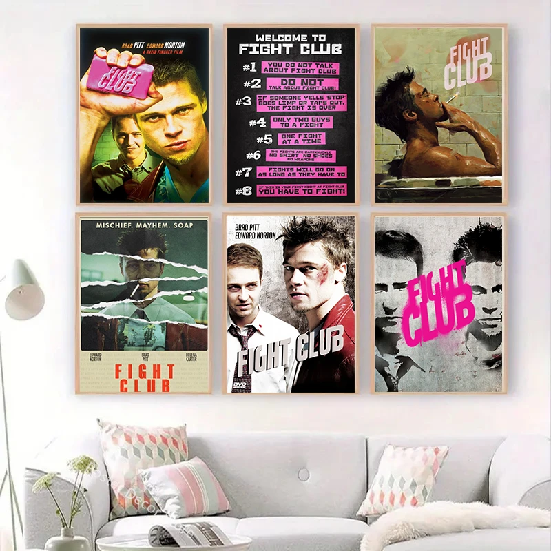 Movie Poster Film Fight Club Aesthetic Prints Picture Gift Kitchen Room Home Decor Club Bar Cafe Decoration Art Wall Painting