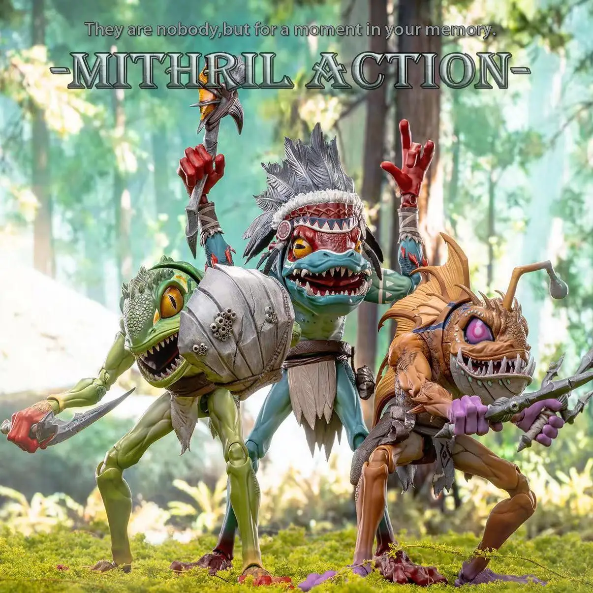 Mithril Studio 1/10 Figure Action Merfolk Murloc Tribe Blade Tide Warrior Abyss Shooter Wave Chief Movable Toy Collection Gift