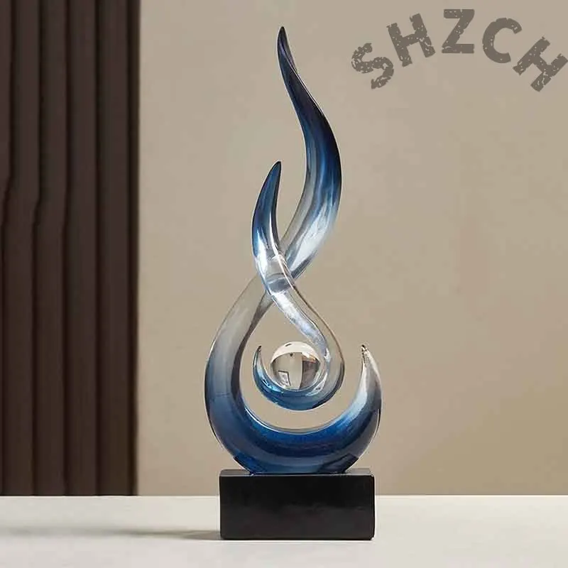 Room Decor, Abstract Resin Sculpture, Luxury Artworks, TV Cabinet Office Desktop Decoration, Creative Crafts Statue, Nordic Gif