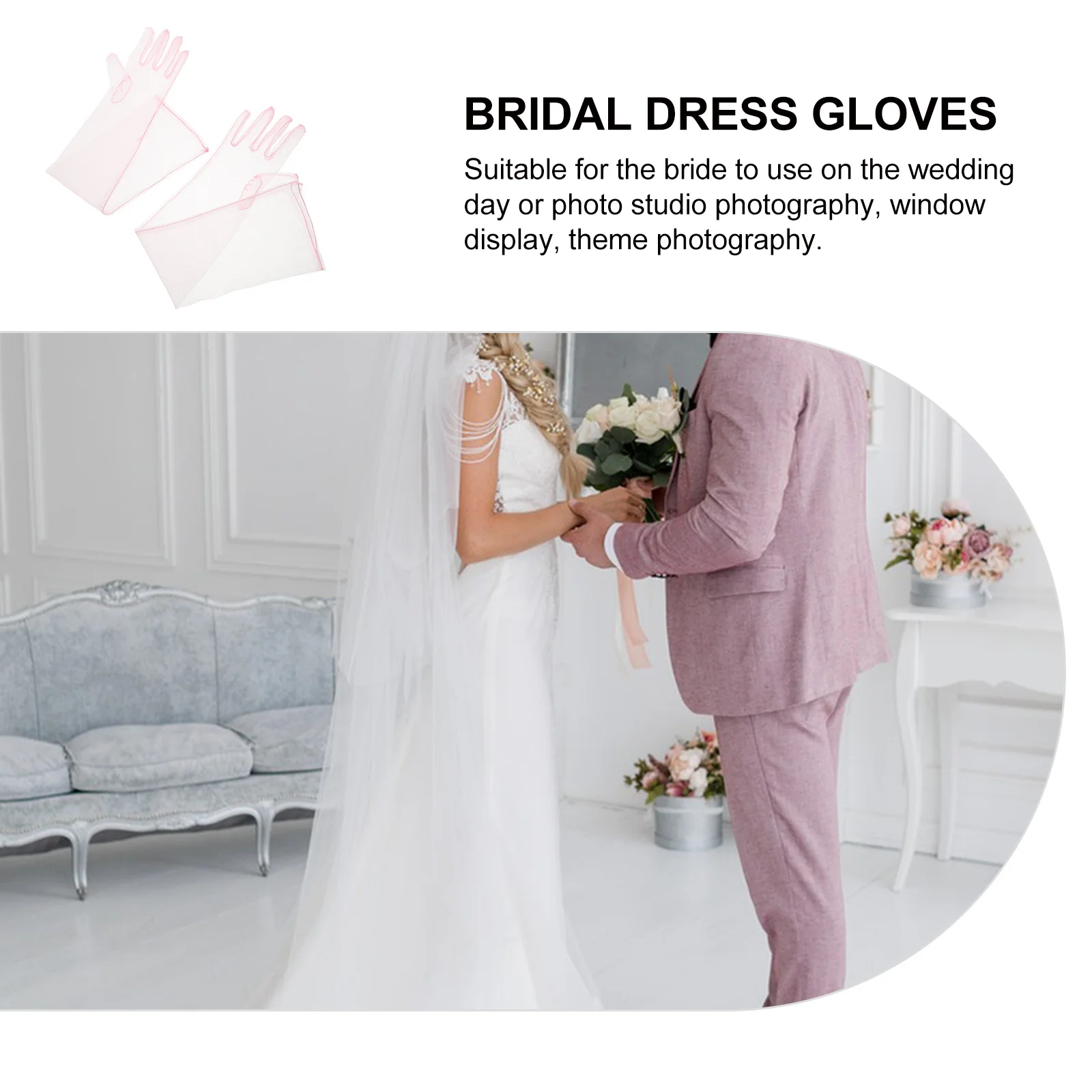 

1 Pair Long Mesh Gloves For Bride Wedding Bridal Gloves Sheer Tulle Opera Length Elegant Evening Wear Prom Party Accessory