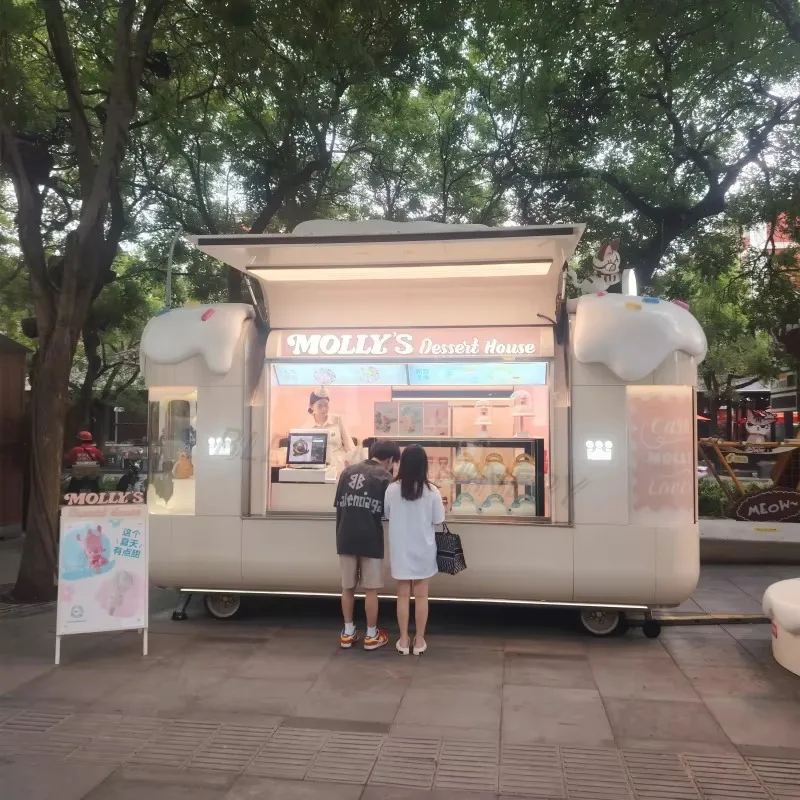 Customized Restaurant Stream Equipments Food Truck - Stainless Steel Full Kitchen Air Food Trailer Fully Equipped Remorque