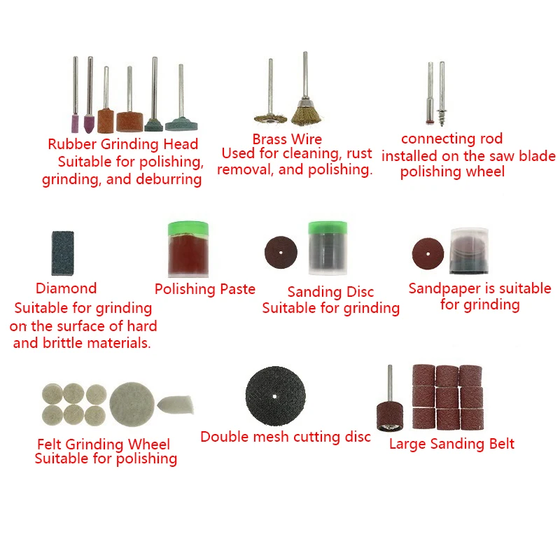 105-Piece Rotary Tool Accessory Set Compatible with Dremel, Grinding & Polishing Kit, Mini Saw Blades, Abrasive Tools