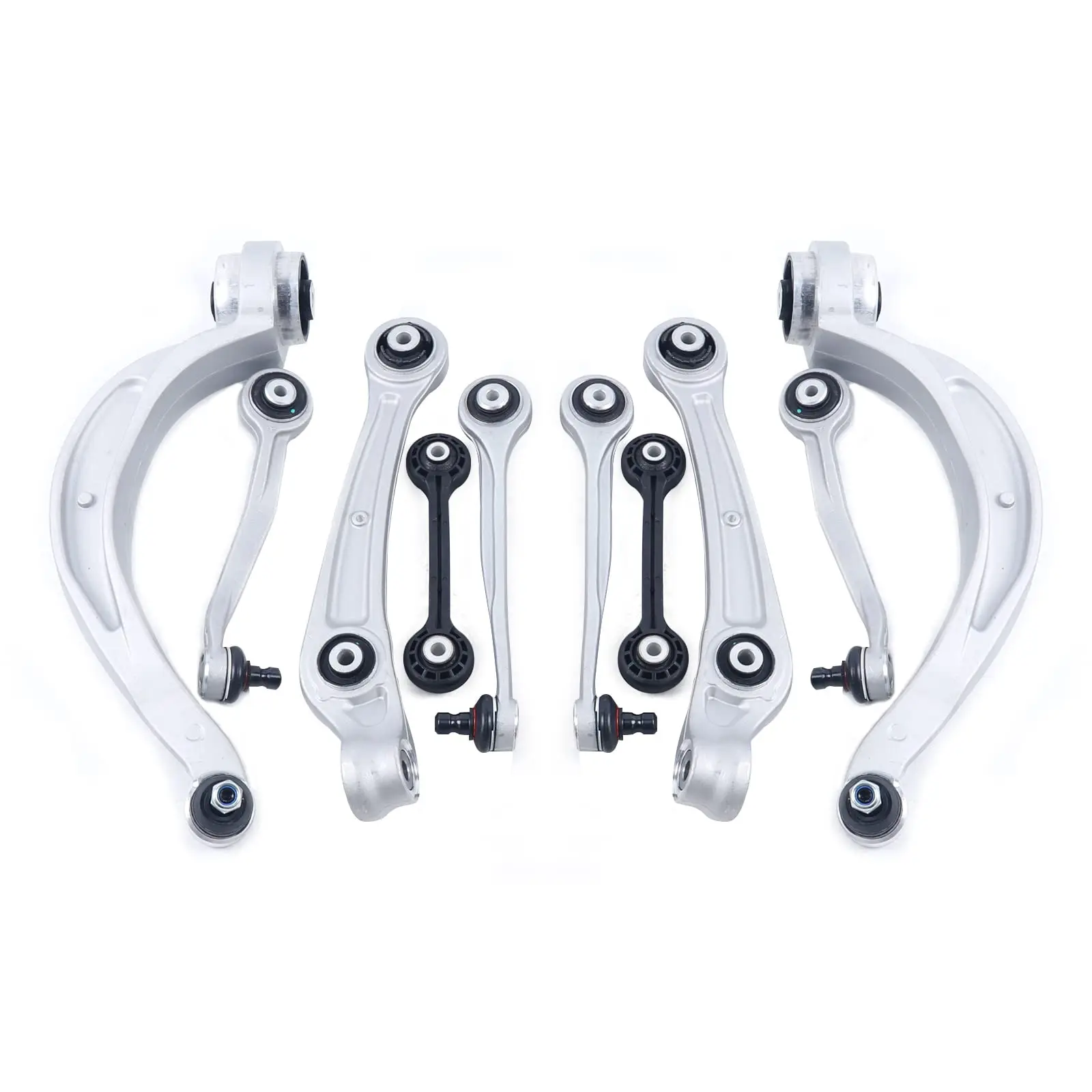 10 × أذرع التحكم في طقم التعليق المتوافقة مع Audi A4 A5 S4 S5 Q5 Quattro 2011-12 ذراع التحكم الأمامي السفلي العلوي الرابط الجانبي 8