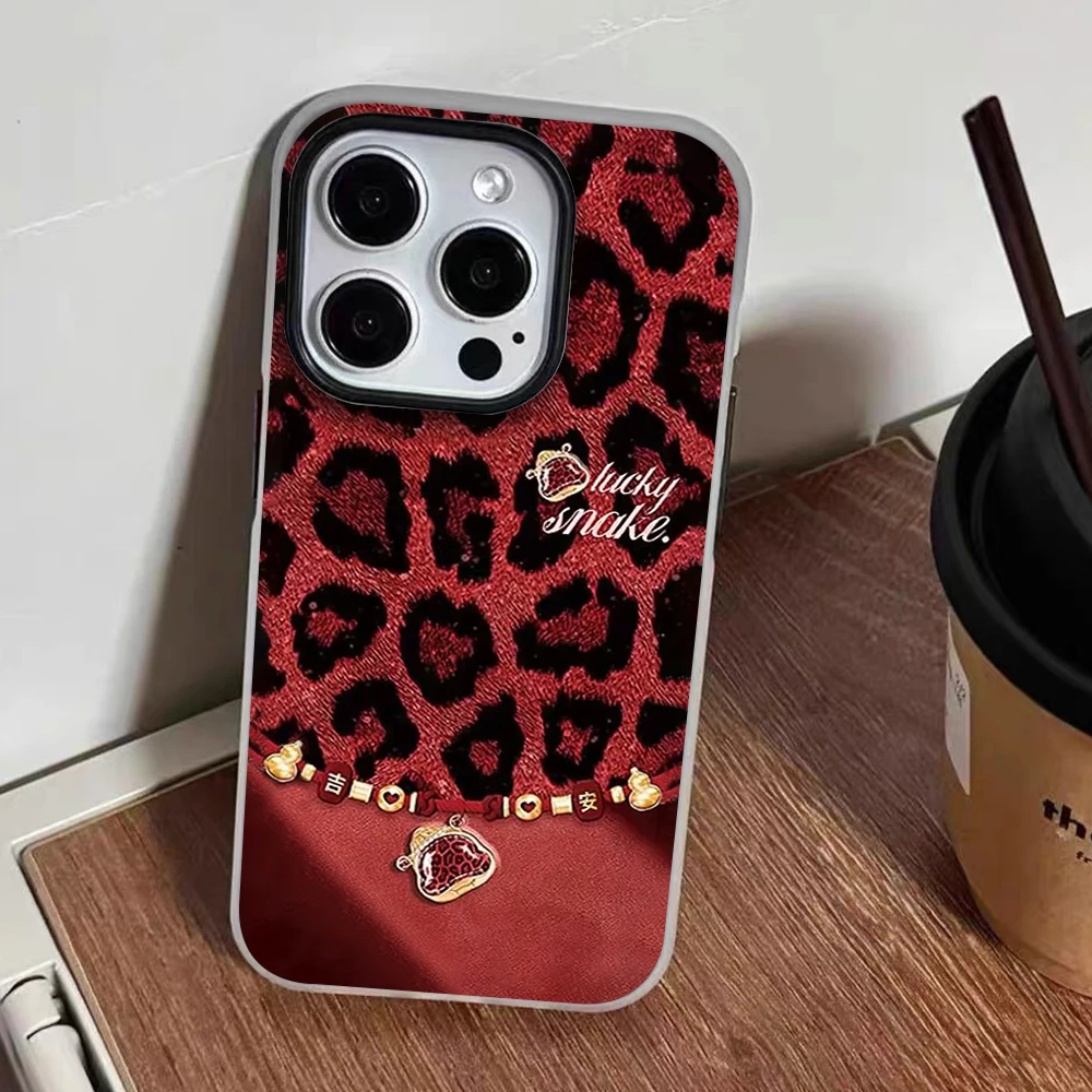 für iPhone 17 16 14 15 11 12 13 Pro Max 8 15 16 Plus 17 Air Hüllen Luxuriöse Rote Leopardenmuster Handyhülle Stoßfeste Silikonhülle – Detail 6