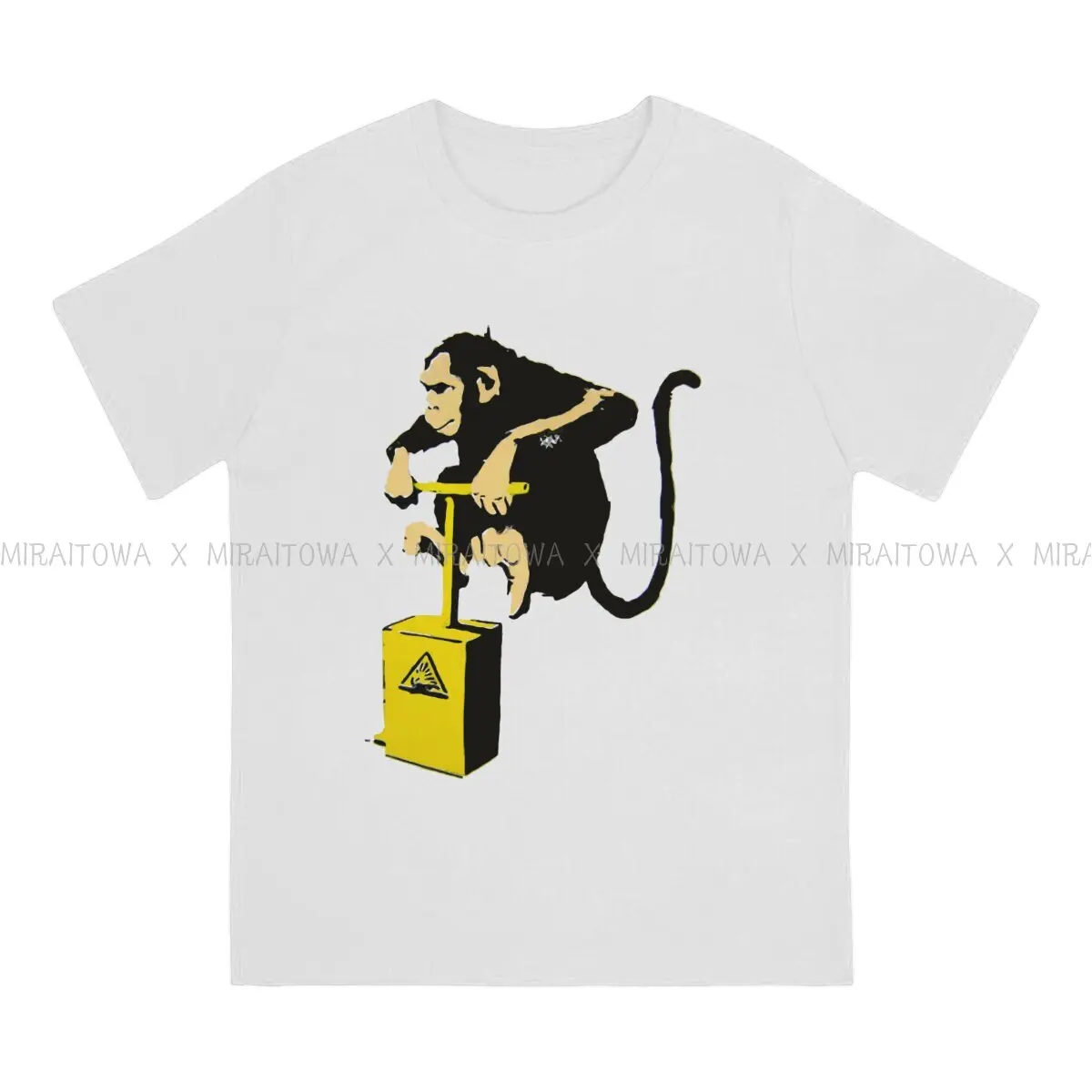 Banksy Monkey Detonator Banksy Wall Graffiti Men T Shirt Vintage Gothic Loose Crewneck TShirt Harajuku Streetwear