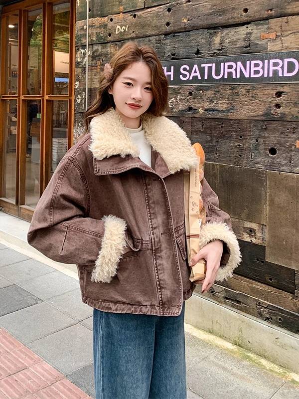 

Thiened Plu Splicing Workwear Parka down Jaet Women's ort Winter Faionable Sli Best Selling Outerwear