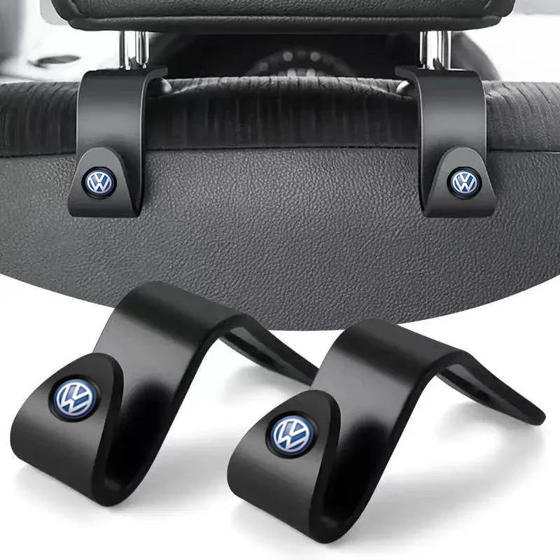 2Pcs Portable Car Seat Back Hooks Storage Accessories For Volkswagen VW Golf Polo Tiguan Passat B6 Rline Touran CADDY GTI R TSI