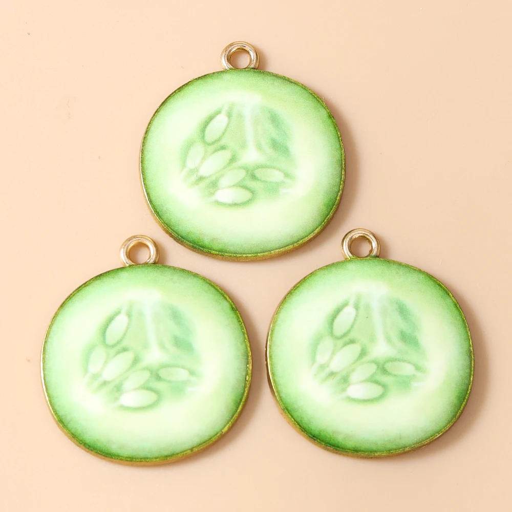 Leslie 20 Stück Charms Frucht Wassermelone Apfel Erdbeere Zitrone Anhänger für DIY-Bastelarbeiten Handgemachter Modeschmuck – Detail 13