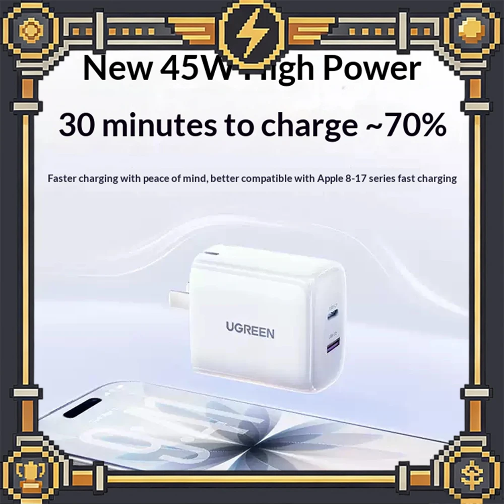ugreen-x338-45w-charger-mobile-phone-fast-charging-head-gallium-nitride-adapts-to-new-charging-power-gallium-nitride-charger