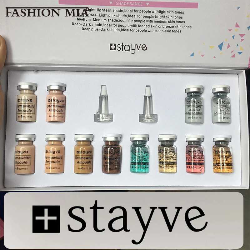 Stayve 8ml BB Cream Glow Ampoule Kit Niacinamide Aqua Face Foundation Concealer Moisturizing Cream Essence Skin Care Beauty