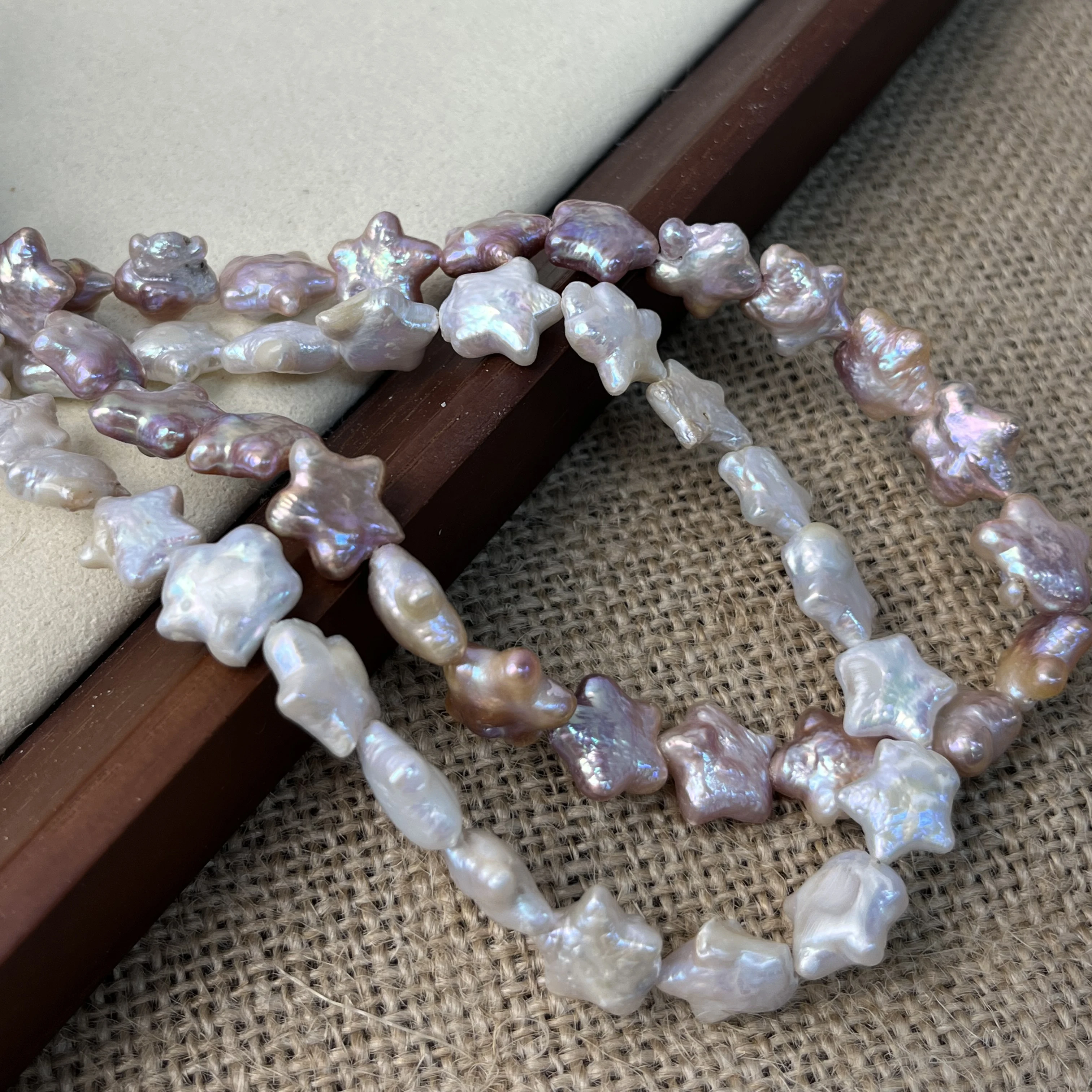 لؤلؤ المياه العذبة الطبيعية الباروك نجوم الأبيض الأرجواني 12x12mm4A اللؤلؤ حبة مجوهرات جعل عقد دي اي واي سوار إكسسوارات النساء #3