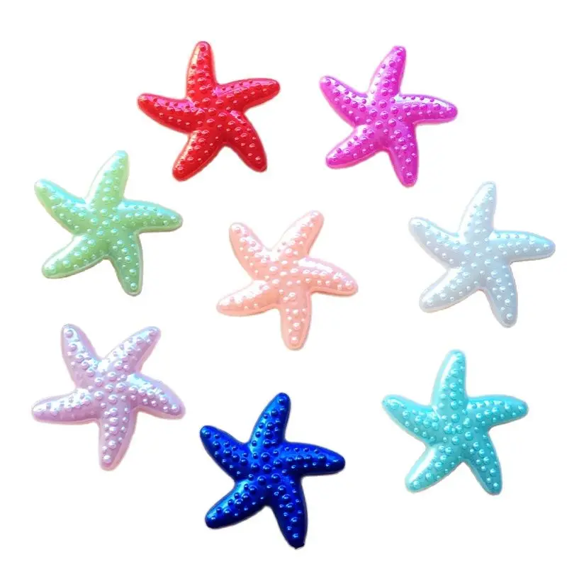 80pcs 18mm DIY Resin sky blue Flatback Starfish Star Mobile Phone Decoration wedding decoration A088