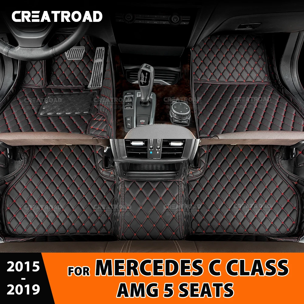 

Car Floor Mats For Mercedes Benz C class AMG 2015-2019 2018 2017 2016 Custom Automobile Carpet Cover Interior Accessories Parts