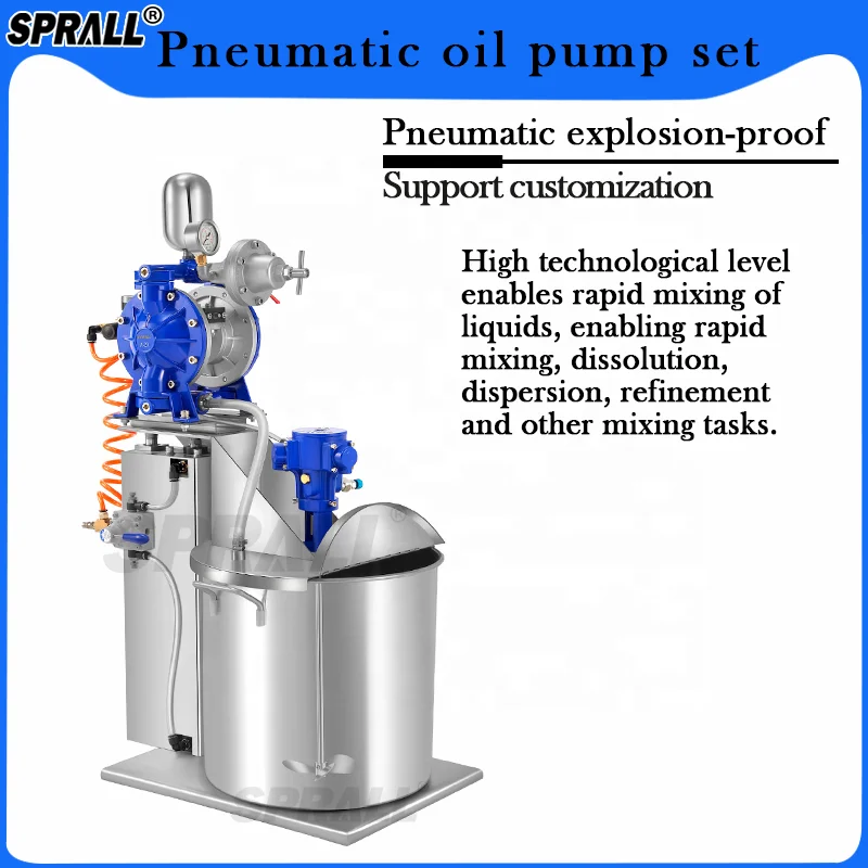 Pneumatic Mixer Paint Glue Ink Vertical Oil Pump Set Mixing High Shear Pump Lifting Paint Mixing Machine