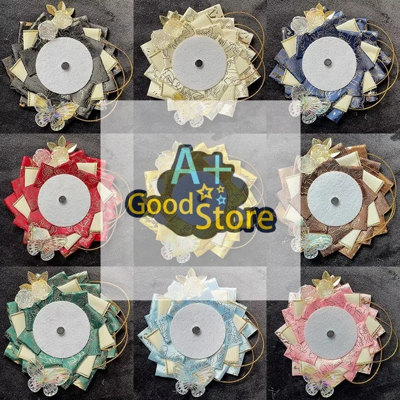 Original Handmade Delicate Ribbon Rosette Badge Holder For 55mm-75mm Badge Badge Display Bag Diy Bag Decoration Accessory
