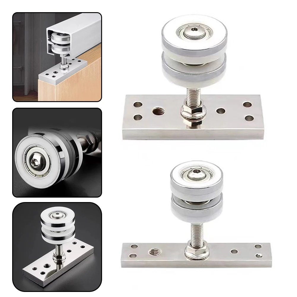 

Door Sliding System 10*5cm Hanging Pulley Silent Sliding Wheel 35kg Weight Capacity Explosion-proof Steel Ring For Wooden Doors