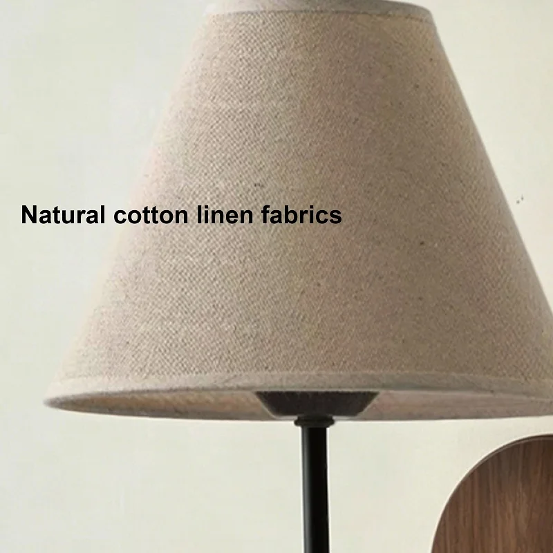 Retro Solid Wood Wall Lamp Modern Bedroom Headboard Ambient Light Fabric Living Room Accent Wall Guest House Staircase Decorativ
