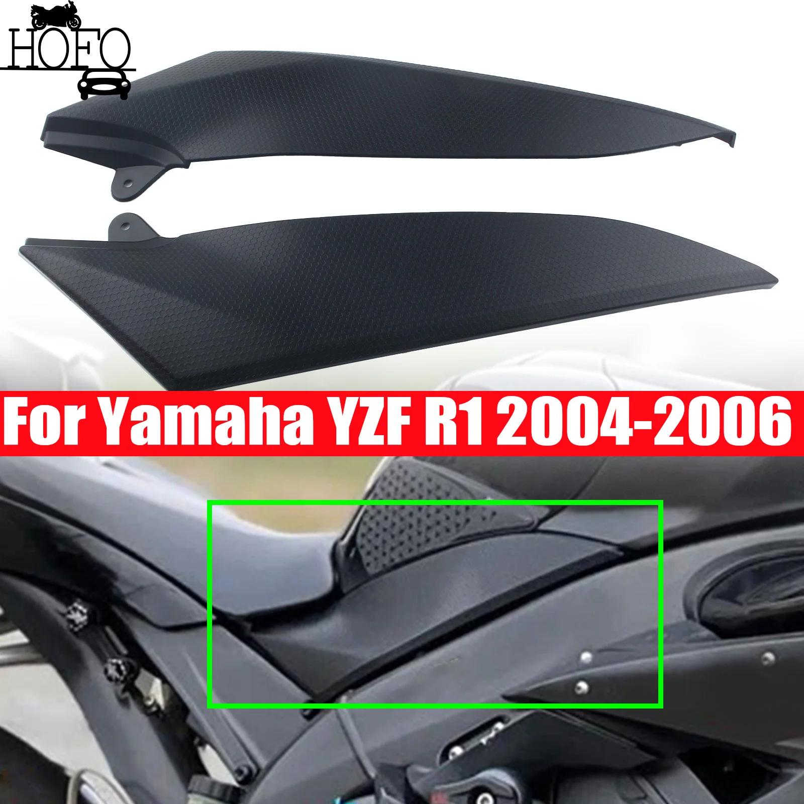 

For Yamaha YZF R1 2004-2006 2005 Motorcycle Accessories Unpainted Black Side Panel Fairing Cowls Cover Set ABS