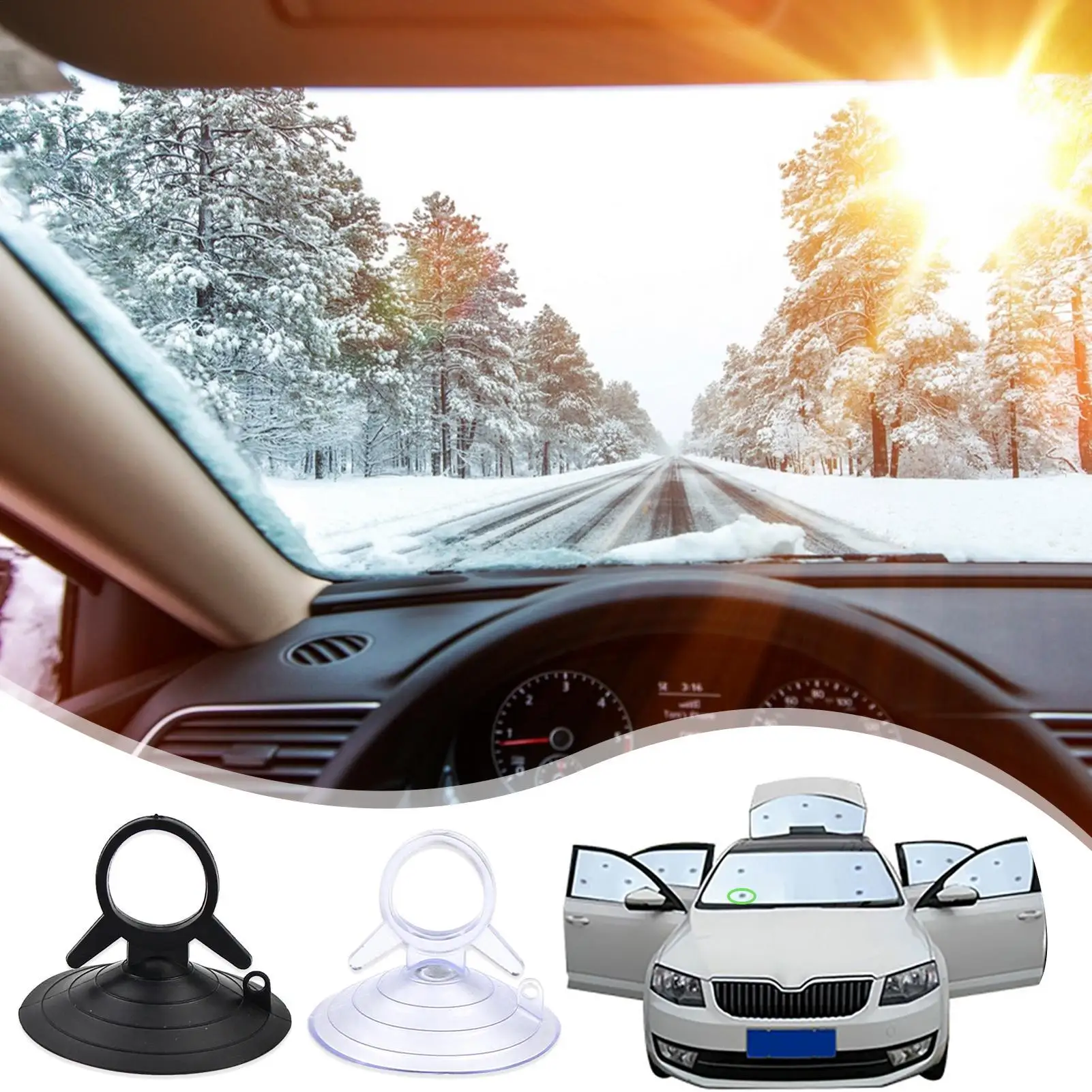 10pcs Car Window Suction Cup Car Glass Windshield Sunshade Suction Cups PVC Sucker Car Interior Accessories for Automotive Visor