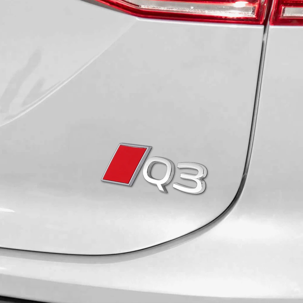 3D Aluminium Emblem Aufkleber für Audi Q3 Q4 Q5 Q6 Q7 Q8 – Auto-Styling Heckklappen-Emblem Dekoration Autozubehör – Detail 8