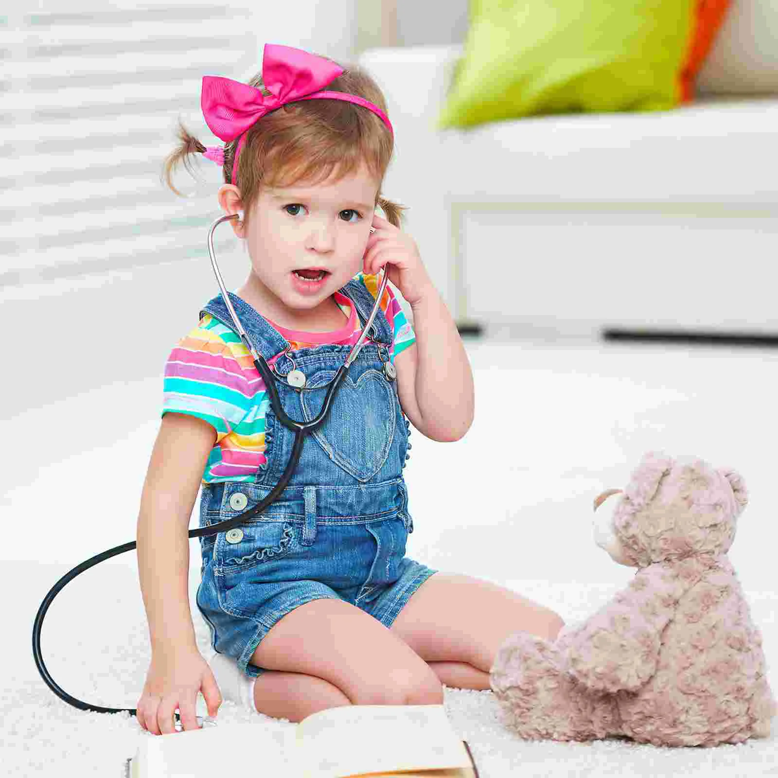 Fake Stethoscope Realistic Doctor Kit for Kids Toddler Playset Telescope 5-7 Children Toy Multicolor