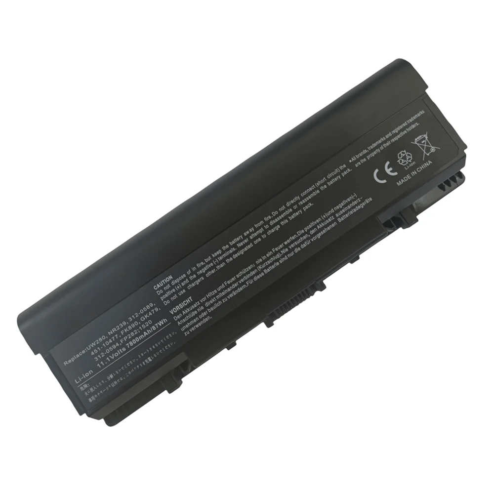 GK479 FK890 FP282 NR239 UW280 11.1V 87Wh 7800mAh Laptop Battery For Dell Inspiron 1520 1720 530s 1521 1721 312-0575 312-0576