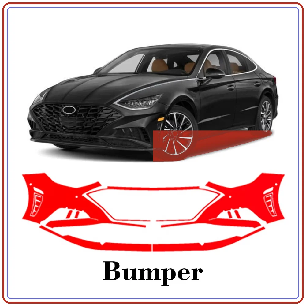 For Hyundai Sonata 2020-2023 Precut TPU Paint Protection Film PPF Front Bumper Kit Clear Bra Stone Guard EU UK