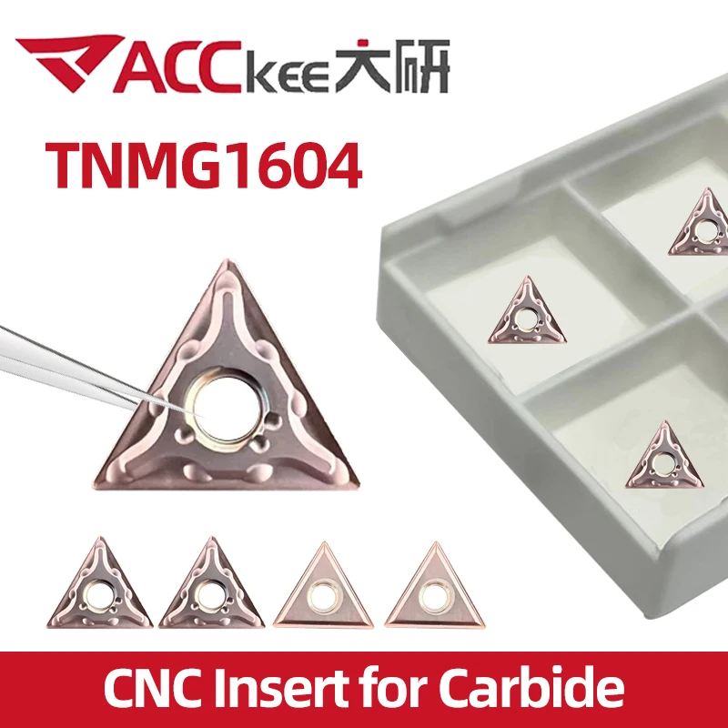 ACCKEE Carbide Insert TNMG160404 MA VP15TF TNMG 160408 MS Turning Tools For Stainless Steel CNC Lathe Cutter 10pcs Blade Plate