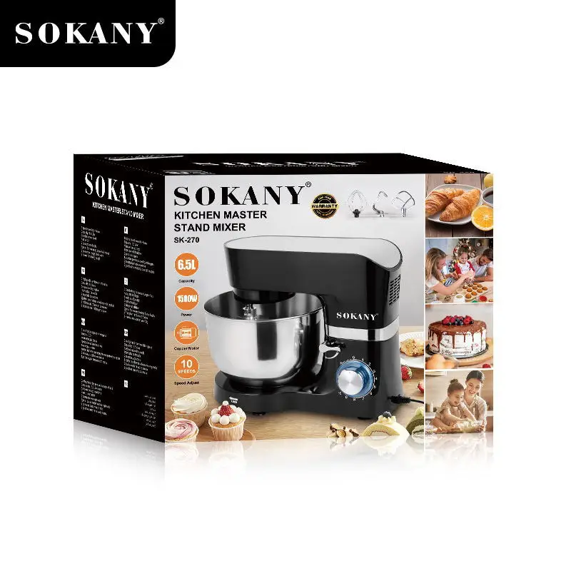 Houselin Electric Stand Mixer, 1500W, Dough Hook, Flat Mixer Attachment, Splash Guard 7 Speed, with Whisk, Black