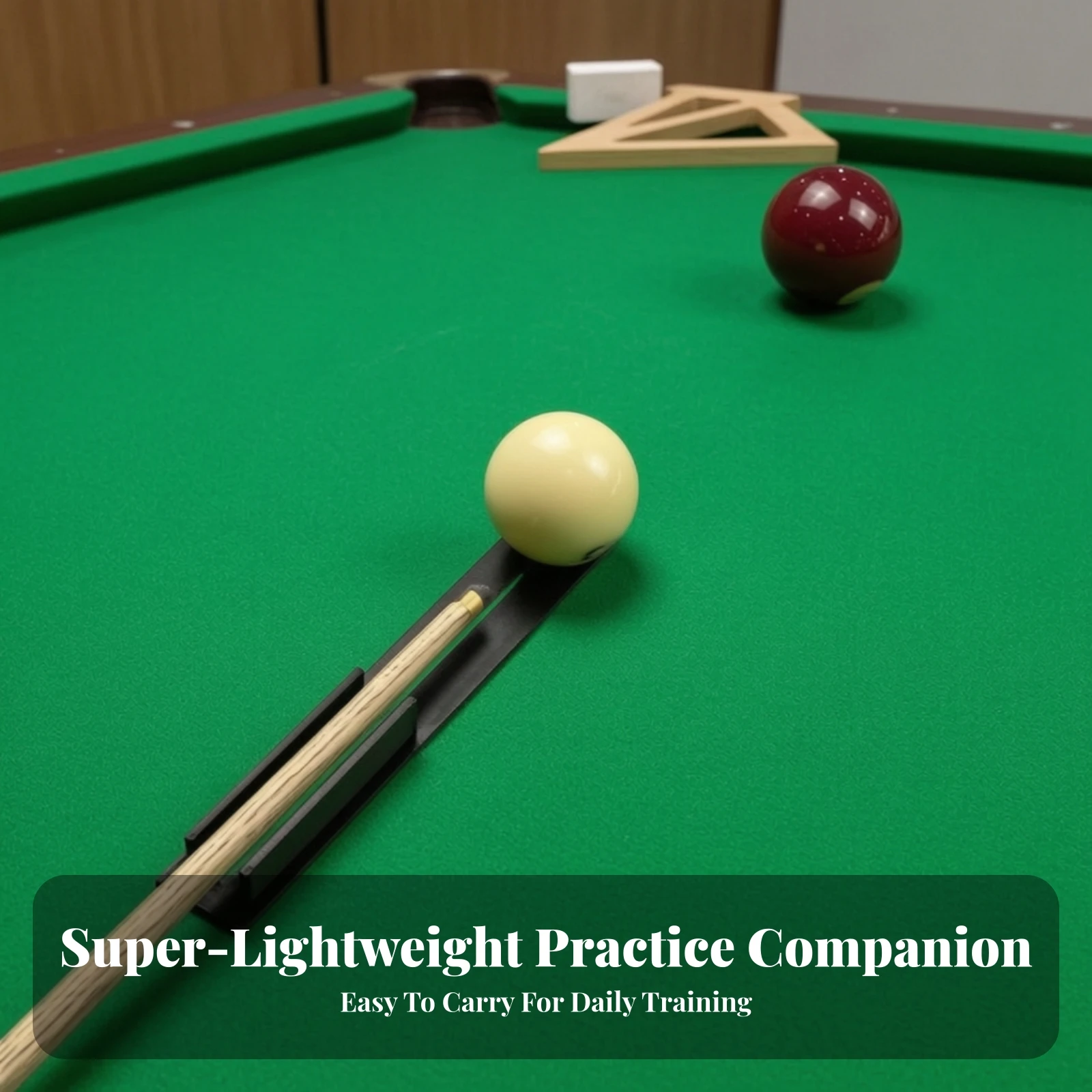Billiards Cue Practice Aid Slim Pool Cue Stroke Guide Straight Shot Guide Non-Slip Sports Equipment Textured