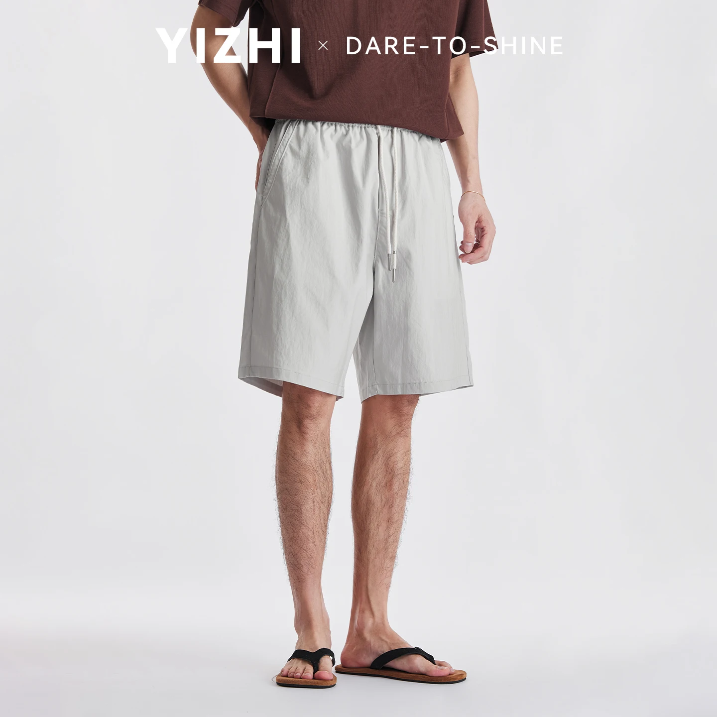Minimalist Lightweight Textured Quick Dry 5 Inch Shorts Men Summer Loose Straight Breathable Casual Sports Knee Length Shorts