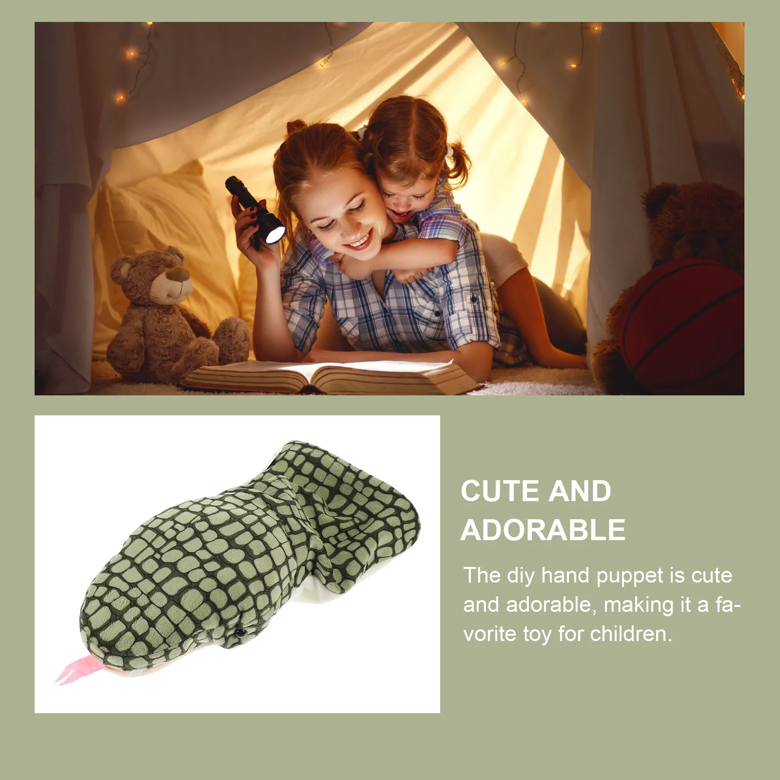 

Snake Hand Puppet with Open Movable Mouth Interactive Role Play Puppet for Storytelling Early Learning and Home