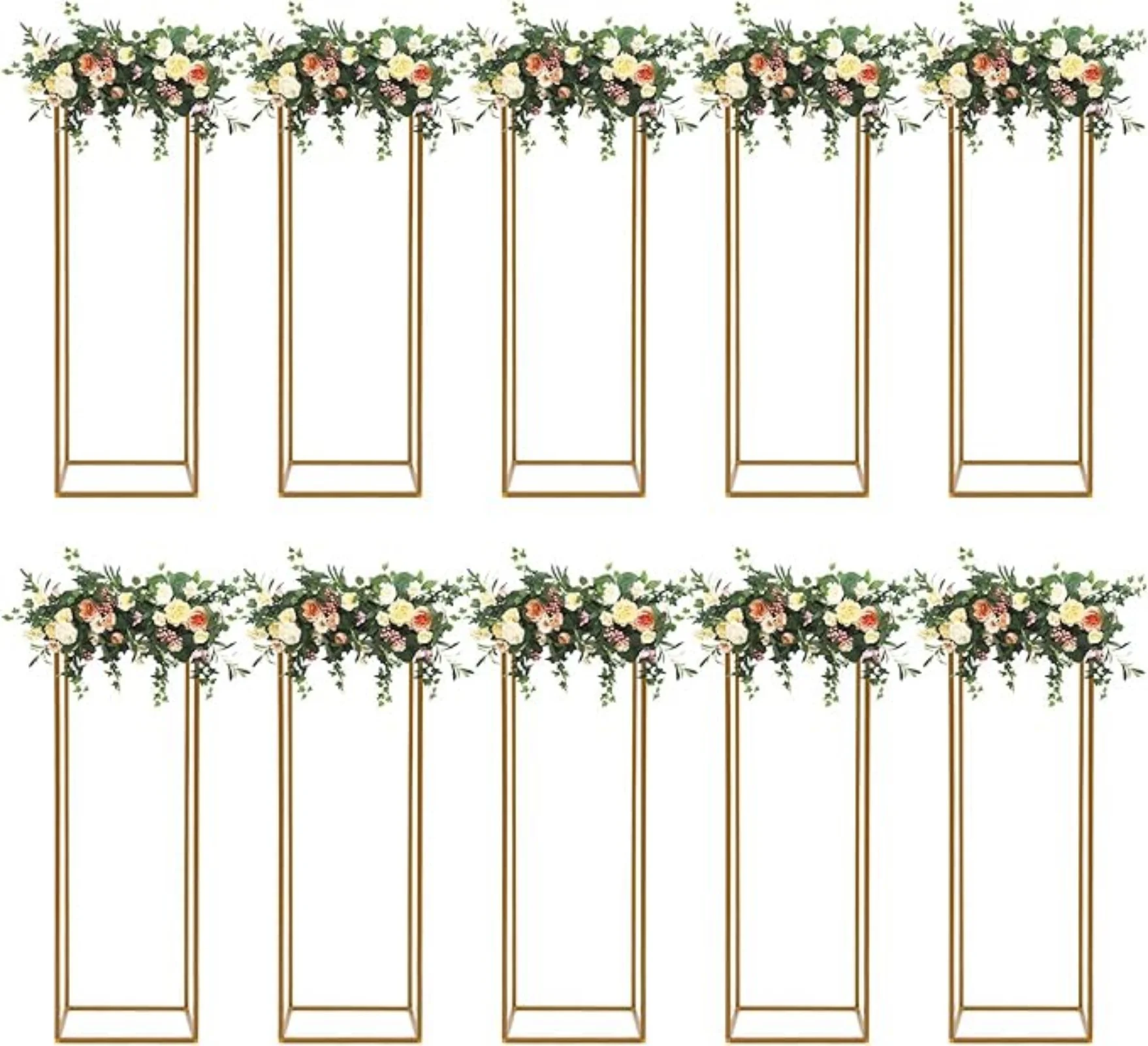 10pcs Desktop Flower Stand Wedding Center Decoration Gold Metal  Stand Wedding Party Decoration Metal Floor Event Reception