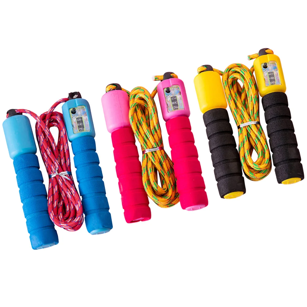 2 Pcs Automatic Child Jump Rope Braided Jumping Ropes Electronic Counting Eletronic