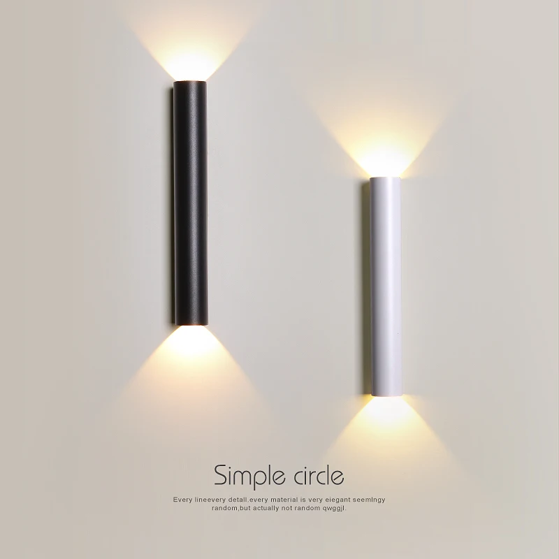 

Nordic Modern Minimalist Led Living Room Background Wall Lamps Corridor Aisle Column Bedroom Bedside Lamp Wall Lamp Double Head